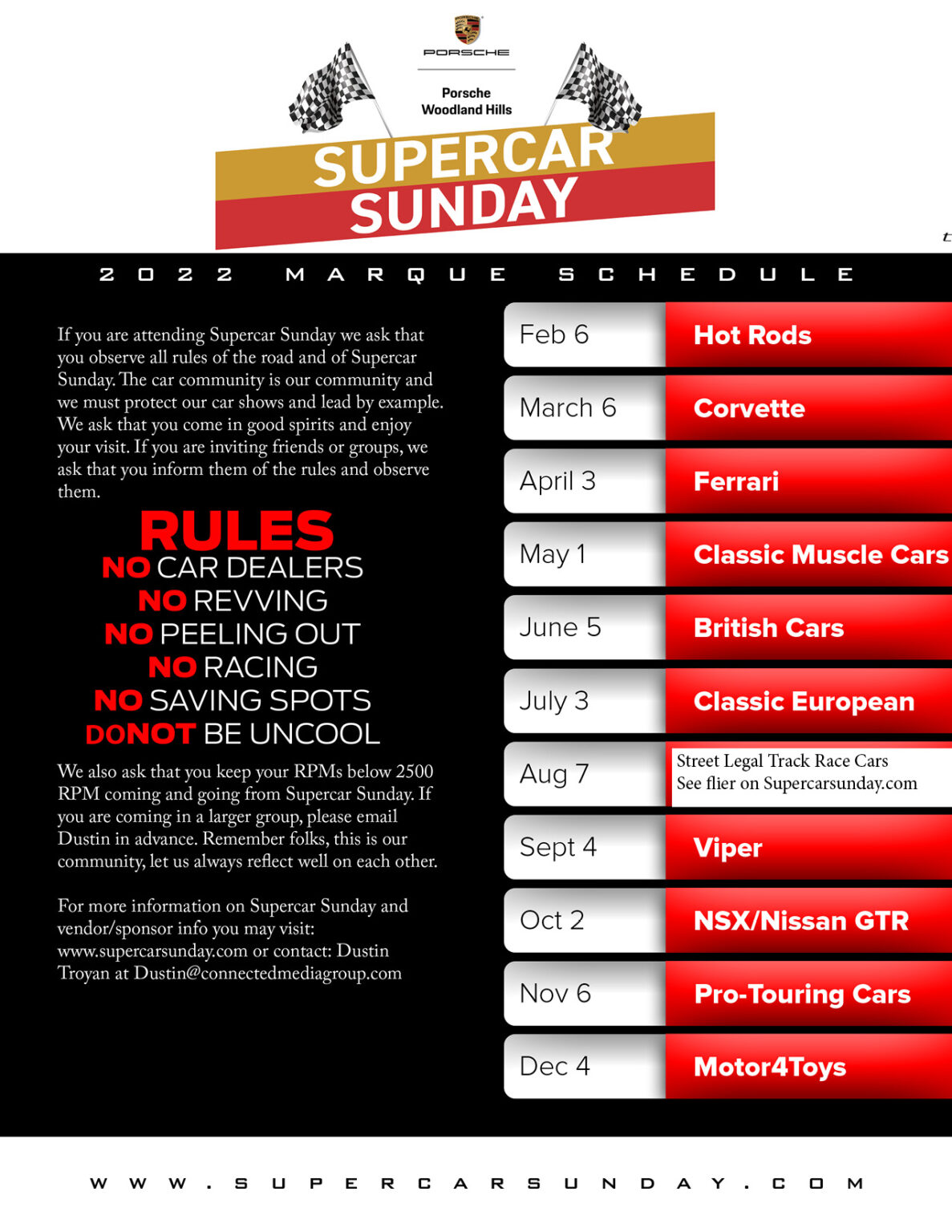 Supercar Sunday | Marque Schedule